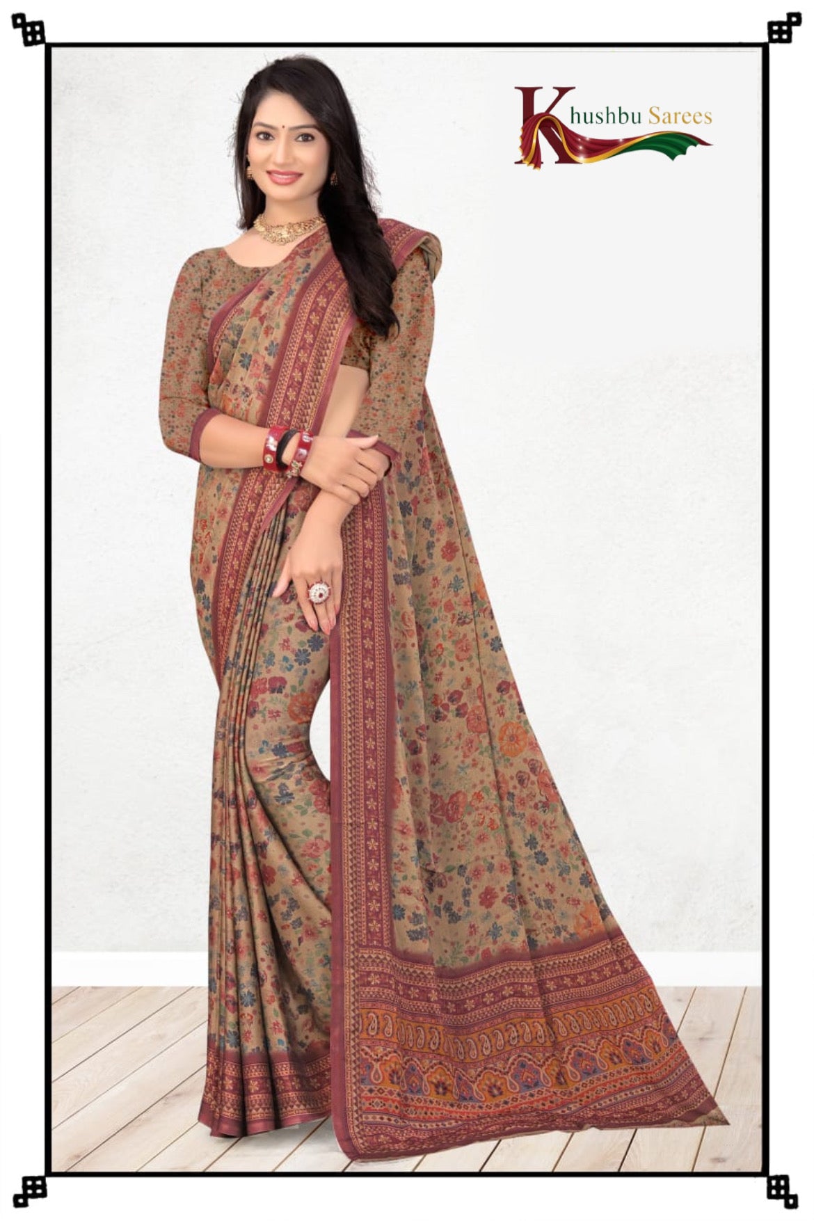.	“Khushbu Sarees प्रस्तुत करता है – पारंपरिक डिज़ाइनों और मॉडर्न ग्रेस से सजी एलीगेंट साड़ी कलेक्शन”