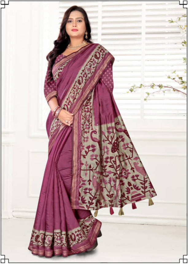 “Elegant Mustard Yellow Cotton Saree with Printed Pallu & Border”